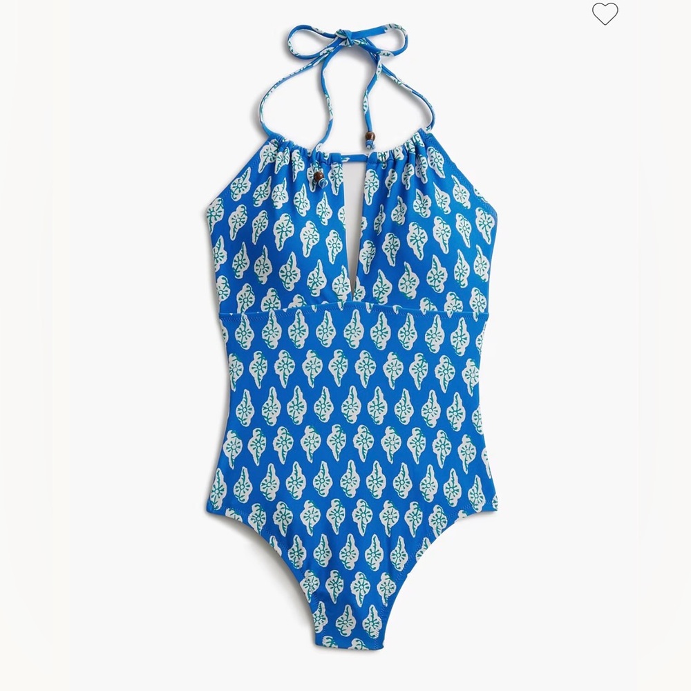 J. Crew Factory printed halter one piece swimsuit size M